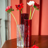 Flora Glass Red Vase